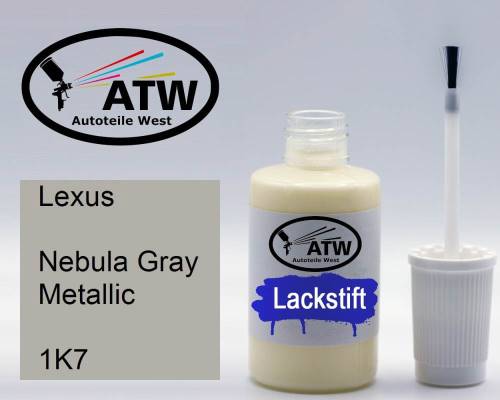 Lexus, Nebula Gray Metallic, 1K7: 20ml Lackstift, von ATW Autoteile West.